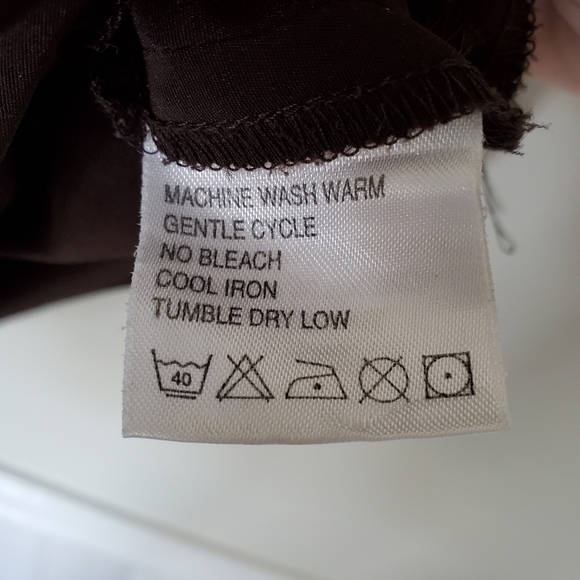 Vtg Liz Claiborne Brown Short Sleeve Round Neck Blouse Size 6 - Picture 14 of 16